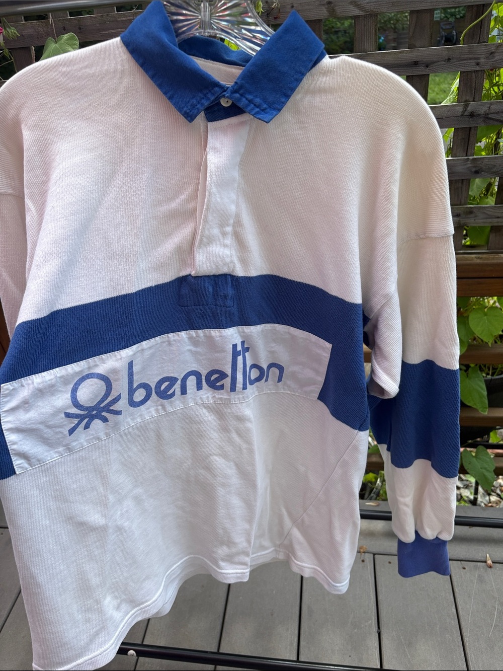 Vintage 80s Benetton Colorblock Rugby Shirt